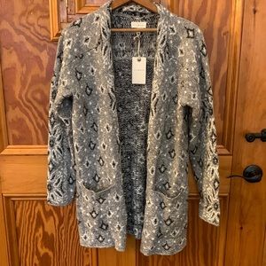 NWT Lucky Brand drape front sweater with pockets